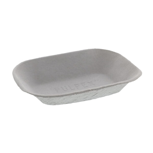 Pulpex #100 Steep Wall Food Trays Molded Fiber 6.75" x 4.75"