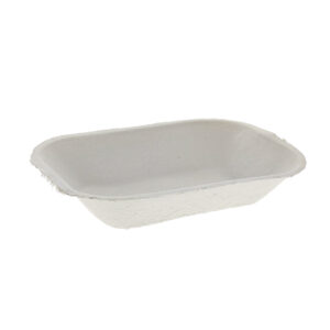 Pulpex #200 Steep Wall Food Trays Molded Fiber 7.5" x 7.5" x 5.5"