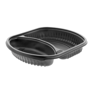 2 Compartment Black Tray Meal Master