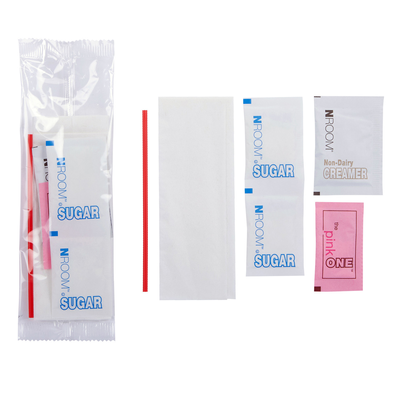 Coffee Condiment Kit- 2 Sug  1 Sub 1 Creamer 1 Stirrer & 1 Napkin