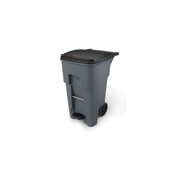 Step-On Rollout Container 65 Gallon, Gray