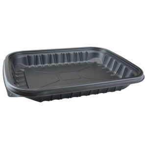 Rectangle Takeout Container Base 48 oz, 12" x 9", Black, 1-Compart
