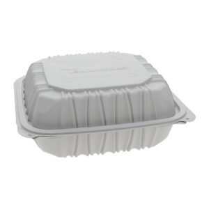 Vented Hinged-Lid Takeout Container 3-Compartment 8.5" x 8.5" x 3.1"