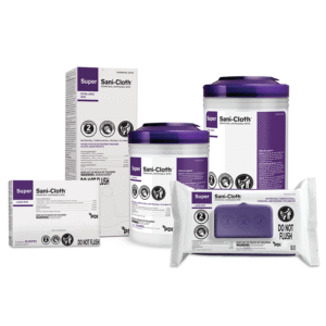 Super Sani-Cloth Disposable Wipe 5" x 8" 55% Alcohol Large Packets