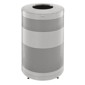 Classics Decorative Waste Container Open Top 51 Gallon Stainless Steel