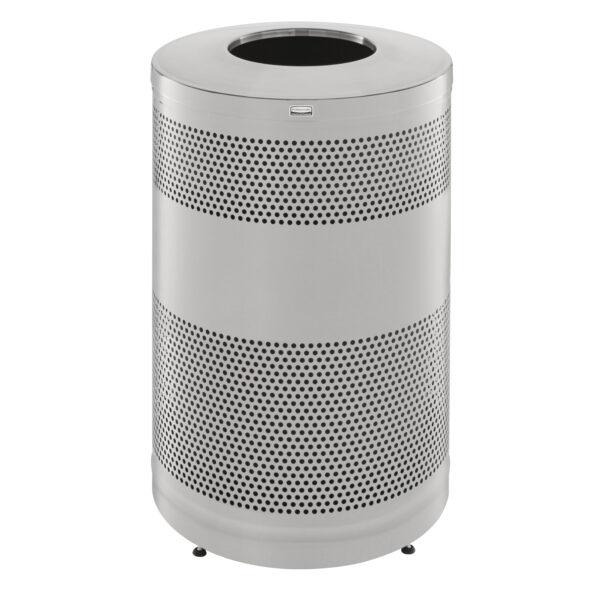 Classics Decorative Waste Container Open Top 51 Gallon Stainless Steel