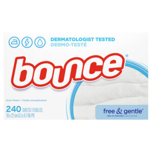 Bounce Fabric Softener Dryer Sheets 240 Count Free and Gentle