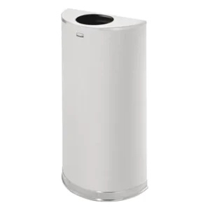 Half Round Indoor Waste Container Round Open Top 12 Gallon Non Per SS