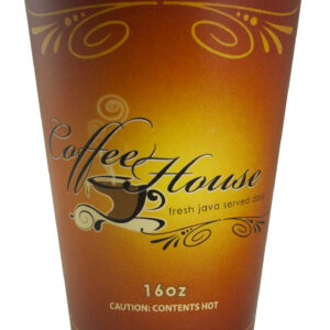 16PW18 16 oz Paper Wrapped Foam Cup Stock Print "Coffee House"