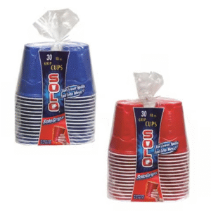 Squared Plastic Cups 18 oz 6 Red / 6 Blue