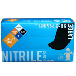 Powder Free Black Nitrile Gloves Large 3.3 Mil