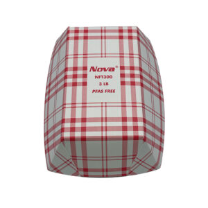 3lb Red Plaid Food Tray PFAS Free
