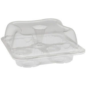 4 Ct Jumbo Muffin Smooth Wall Clear RPET Leak Resistant