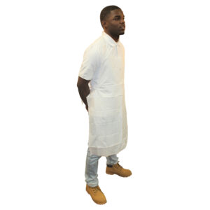 Polyethylene Apron 28" x 46" White - Bib Style