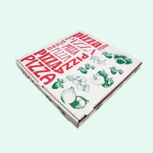 16" White Corrugated Pizza Box Stock Print "Pizza"