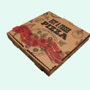 12" Kraft Corrugated Pizza Box Stock Print "Hot & Fresh Pizza"
