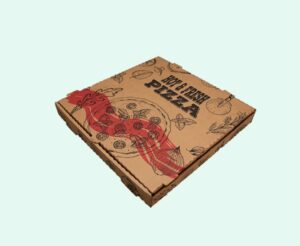 14" Kraft Corrugated Pizza Box Stock Print "Hot & Fresh Pizza"