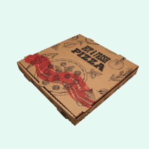 14" Kraft Corrugated Pizza Box Stock Print "Hot & Fresh Pizza"