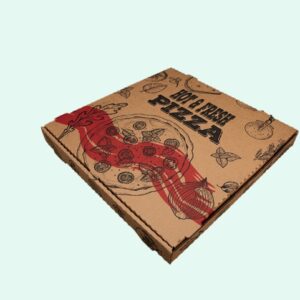 16" Kraft Corrugated Pizza Box Stock Print "Hot & Fresh Pizza"