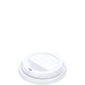 PP Plastic Dome Hot Cup Lid White , For 10 - 24 oz
