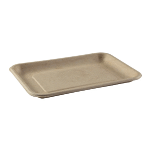 Tan Fiber Trays PFAS Free 8" x 5.75" x 0.6" Molded Fiber