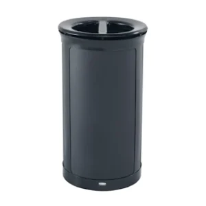 Enhance Round Dual Stream Garb. Can 33 Gal Jet Black Metallic