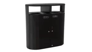 Resist Dual Stream Trash/Recycling 2x33 Gal Textured Blk / Blk Gloss