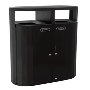Resist Dual Stream Trash/Recycling 2x33 Gal Textured Blk / Blk Gloss