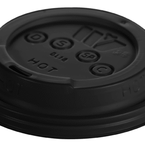 DL18BK Lid Travel Dome Sip Thru Vio 12 - 24 oz , Black