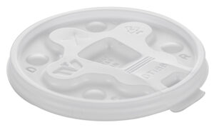 DT18B Lid Tear Back Drink Thru Vio 12 - 24 oz , White