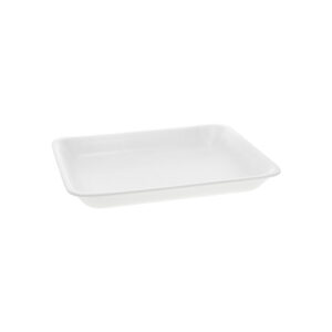 8P White Processor PS Foam Tray 10.50" x 8.5" x 1.4"