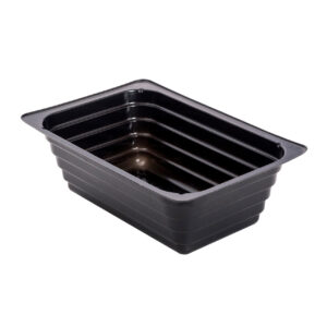 8 oz Portion Tray Black, 12.5 mil
