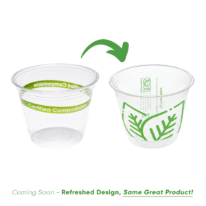 9 oz Squat Clear PLA Compostable Cups