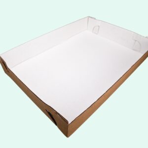 26.25" x 18.25" x 4" Sheet Tray White / Brown, Corrugated, Bakery