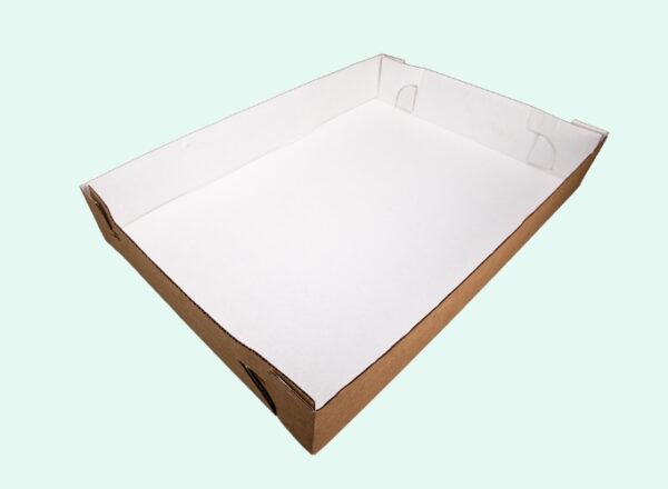 26.25" x 18.25" x 4" Sheet Tray White / Brown, Corrugated, Bakery