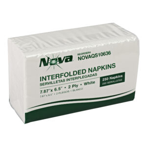 Interfolded Dispenser Napkin 7.87 x 6.5, White, 2-Ply