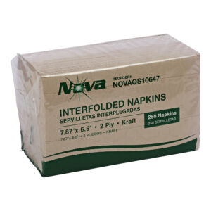 Interfolded Dispenser Napkin 7.87 x 6.5, Kraft, 2-Ply
