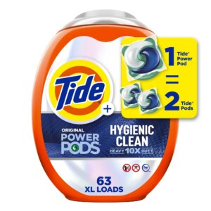 Tide Liquid Detergent PWR 63 ct, Mega Pods Original Scent