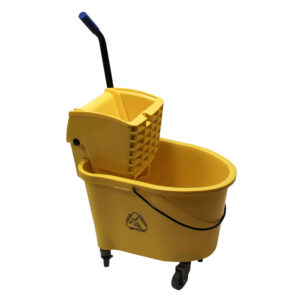 Side & Press Wringer & Mop Bucket  36qt Yellow Combo 45 Degree Bend