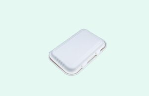 ChampWare Molded Fiber Clamshell White 9" x 6" , 2 - Compartment