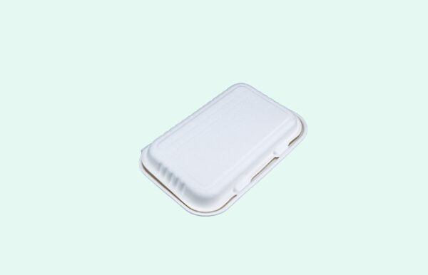 ChampWare Molded Fiber Clamshell White 9" x 6" , 2 - Compartment
