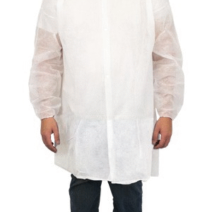 PolyLite White Labcoat Snap Front Long Sleeve Elastic Wrists 4X-Large