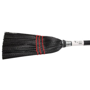 Black Plastic Lobby Broom Poly 3 Stitch 40" X  13/16" Handle