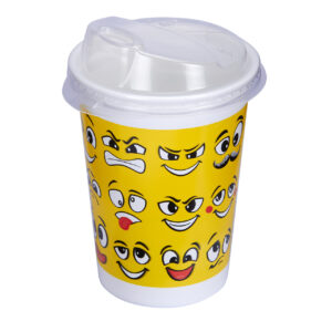 Comet Kids Cup Combo Pack Slip Lid 12 oz , "Emoji Print"