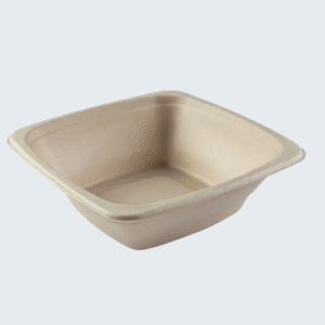 Square Tan Bowl 24 oz Molded Fiber PFAS Free