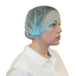 Poly Bouffant Cap 21" Blue, Pleated