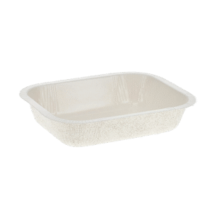 Dual-Ovenable Paperboard Tray 14.5 oz, White w/ Brown Specs