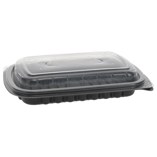 Half Rib Container MFPP Base 10.8" x 7.1" x2.1" w/ PP Lid