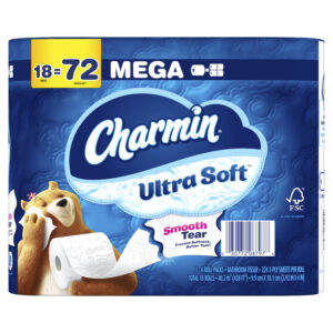 Charmin Ultra Soft Bath Tissue White , Mega Roll - 224 Sheets