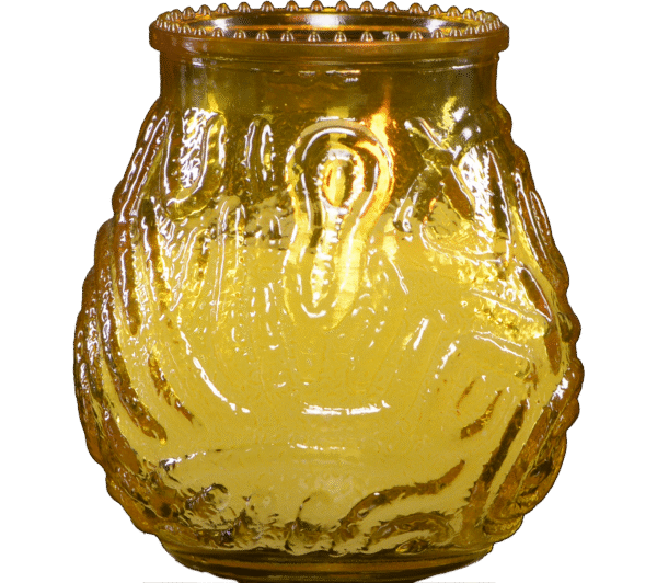 LeoLight Glass Filled Lowboys Amber Candles , 3.25" x 3.5"